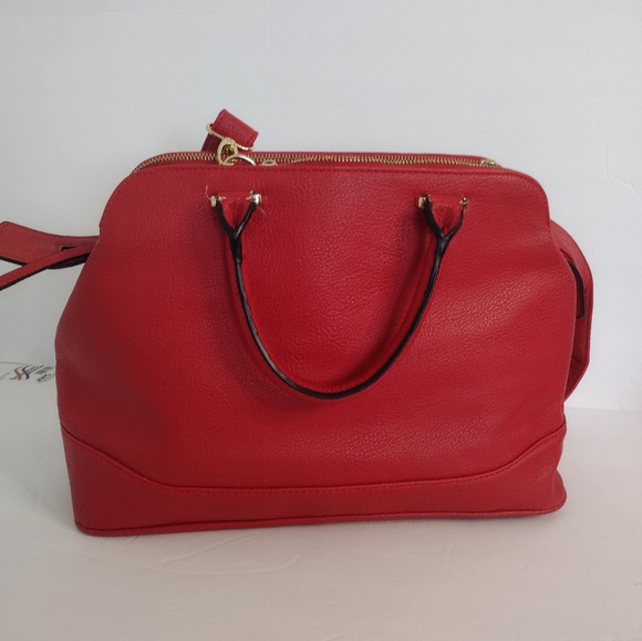 Steve Madden Leather Red Handbag Purse Crossbody Bag New - Picture 4 of 7